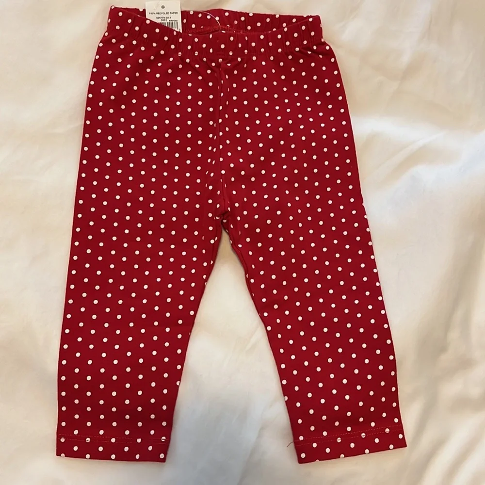 BabyGap Minnie Mouse onesie and red leggings outfit